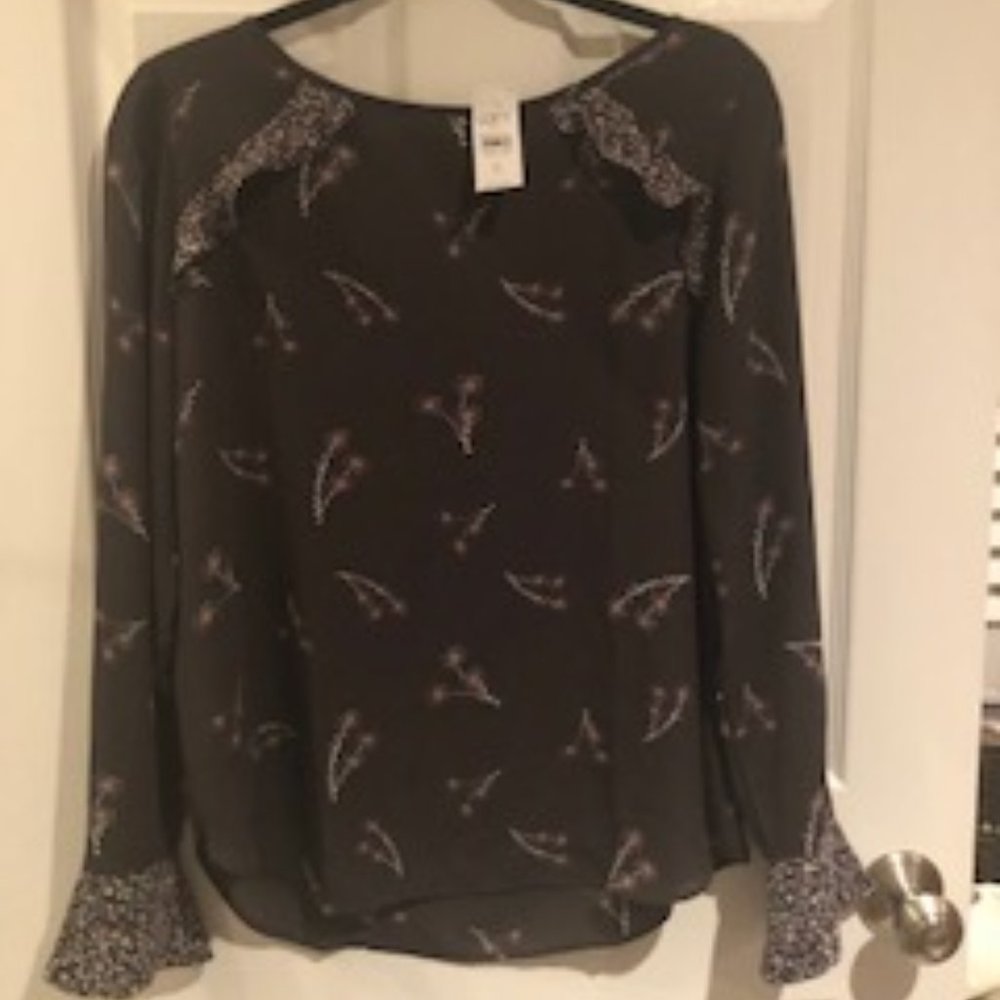 size small, gray, LOFT blouse